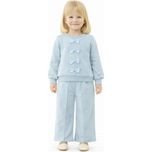 Zepkids Bisiklet Yaka Fiyonk Detaylı Mint Renk Kız Çocuk Eşofman Takım