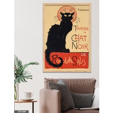 Evine Moda Kara Kedi Turu Tek Parça Ahşap Çerçeveli Tablo