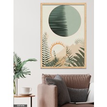 Evine Moda Yeşil Ay Tek Parça Ahşap Çerçeveli Tablo