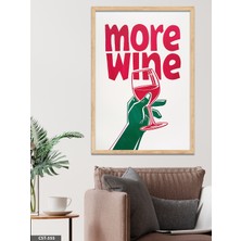 Evine Moda More Wıne Kadeh Tek Parça Ahşap Çerçeveli Tablo