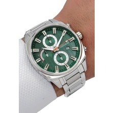 Ferrucci Silver Renk Kadranı Takvimli Çelik Kordon Erkek Kol Saati