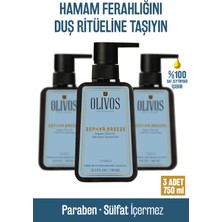 Olivos Doğal Zeytinyağlı Hamam Kokulu Banyo ve Duş Jeli Zeytinyağı Cilt Besleyici Nemlendirici 3 Adet 750ML