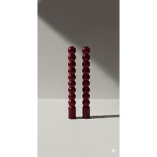 Maison Avf 2'li Set Bordo Bubble Sütun Dekoratif Şamdan Mum