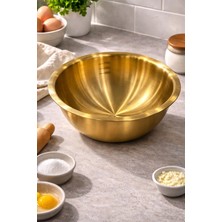Paslanmaz Çelik Gold Ölçülü Hamur Yoğurma & Karıştırma Kabı 3000 ml