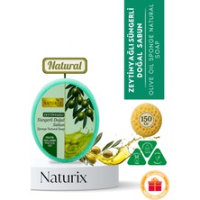 Naturix Doğal Sponge Olive Oil Cilt Sabunu Doğal Nemlendirici Arındırıcı Süngerli Zeytinyağlı Sabun 150 gr