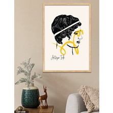Evine Moda Antique Ink Sanatsal Art Tek Parça Ahşap Çerçeveli Tablo