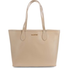 Valentino Kadın Shopper Deri Omuz Çantası - Bej