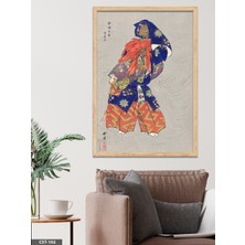 Evine Moda Geleneksel Kostümlü Figür Illüstrasyon Tek Parça Ahşap Çerçeveli Tablo