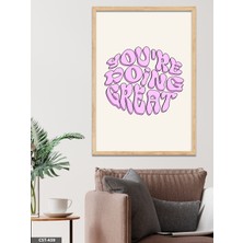 Evine Moda You're Doing Great Tek Parça Ahşap Çerçeveli Tablo