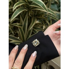 Renda Accessory Renda Köşeli Zirkon Taş Düğme Kapağı (1 Adet)