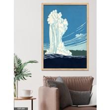 Evine Moda Fırtına ve Buhar Tek Parça Ahşap Çerçeveli Tablo