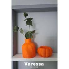Varessa #dekoratif Iskandinav Vazo Premium Seri Elite Ürün Evinizde-Hediyelik Şık Iskandinav Vazo ve Kabak Saksı 2'li Set (Verniksiz)
