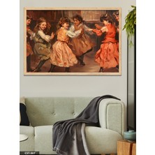 Evine Moda Dans Eden Çocuklar Tek Parça Ahşap Çerçeveli Tablo