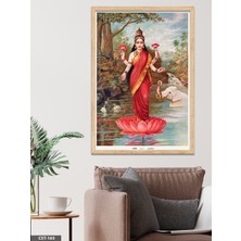 Evine Moda Gaja Lakshmi (Fillerle Birlikte Lakshmi) Tek Parça Ahşap Çerçeveli Tablo