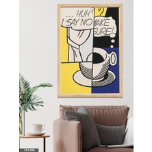 Evine Moda Roy Lichtenstein Huh I Say No Make Sure Tek Parça Ahşap Çerçeveli Tablo
