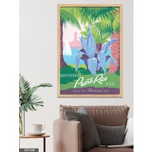 Evine Moda Puento Rico Tek Parça Ahşap Çerçeveli Tablo