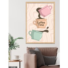 Evine Moda Coffee Time Tek Parça Ahşap Çerçeveli Tablo