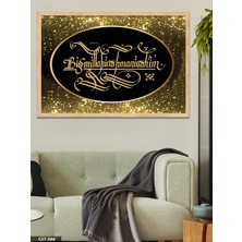 Evine Moda Gold Besmele Tek Parça Ahşap Çerçeveli Tablo
