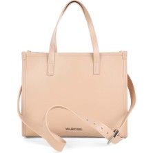 Valentino Kadın Pürüzsüz Deri Tote Omuz Çantası - Pudra