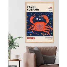 Evine Moda Yayoi Kusama Tokyo 1993 Yengeç Tek Parça Ahşap Çerçeveli Tablo