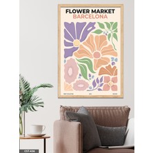 Evine Moda Flower Market Barcelona Tek Parça Ahşap Çerçeveli Tablo