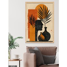 Evine Moda Soyut Bohem Tek Parça Ahşap Çerçeveli Tablo