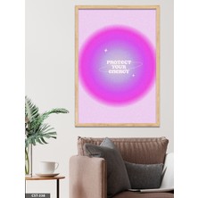Evine Moda Protect Your Energy, Enejinizi Koruyun Tek Parça Ahşap Çerçeveli Tablo