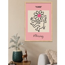 Evine Moda Flower Tek Parça Ahşap Çerçeveli Tablo