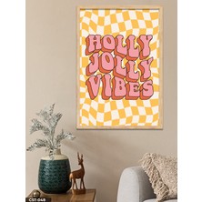 Evine Moda Holly Jolly Vibes Tek Parça Ahşap Çerçeveli Tablo
