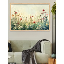 Evine Moda Papatyalar Tek Parça Ahşap Çerçeveli Tablo