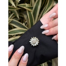 Renda Accessory Renda Zirkon Taşlı Düğme Kapağı Zirkon Taş Detaylı  1 Adet