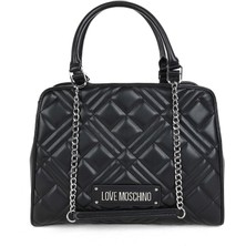 Love Moschino Kadın Kapitone Zincir Detaylı El ve Omuz Çantası - Siyah