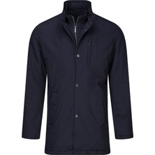 Hatemoğlu Lacivert Slim Fit Hakim Yaka 100% Pamuk Pardösü