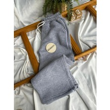 bebexy Düz Paça Gri Çizgili Eşofman Altı