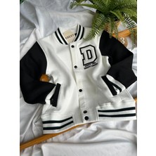 bebexy D Baskılı Kolej Ceketi Beyaz