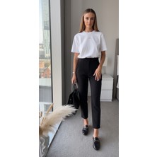 Modeva Global Kadın Önü Flotalı Dar Paça Yüksek Bel Havuç Pantolon