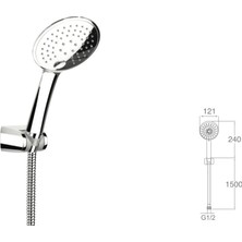 Mafsallı Duş Seti + 3 Fonksiyonlu Tuşlu Elduşu