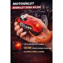 Crow'S Tech 120 Db Motosiklet Bisiklet Alarmlı Disk Kilidi 1.5m Hatırlatıcı Kablo Işıklı Arka Lamba 400MAH