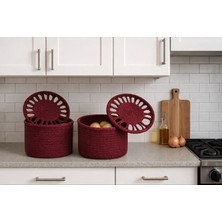 Wicker Rustic Hasır Saklama Sepeti, Patates, Soğanlık, Düzenleyici