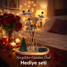 Nunevva Mavi Harmoni Dekoratif Cam Oda Kokusu Şişesi Seti – Kristal Kapaklı – Koku Dahil Değildir