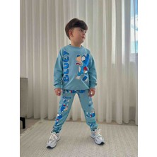 Jeliboom Mavi Blue Baskılı Erkek Çocuk Eşofman Takımı