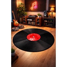 Emiroğlu Gerçek Kırmızı Plak Şeklinde Makinede Yıkanabilir Süngerli Yüzey Kaymaz Dot Taban Halı