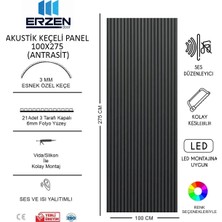 Erzen Door Antrasit Vestiyer Tv Ünitesi Akustik Panel Mdf 100X275