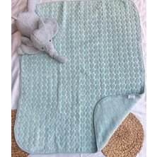 bebexy Kalp Desenli Yeşil Çocuk Battaniyesi