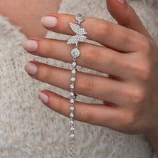 Gümüş Zirkon Taşlı Kelebek Kadın Bileklik