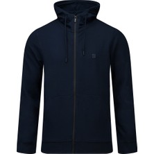 Hatemoğlu Lacivert Regular Fit Pamuklu Kapüşonlu Sweatshirt