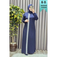 Elmas Tesettür Kadın Giyim Büyük Beden Üç Şeritli Boydan Elbise