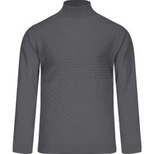 Hatemoğlu Gri Regular Fit Yarım Balıkçı Yaka Yünlü Kazak