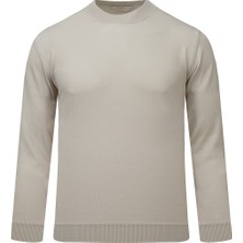 Hatemoğlu Ekru Regular Fit Yarım Balıkçı Yaka Rayon Kazak