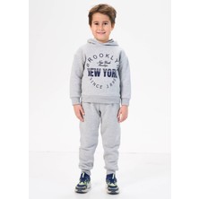 Relax Mode Kız/erkek Çocuk %100 Pamuk Kapşonlu Eşofman Takımı - 05274